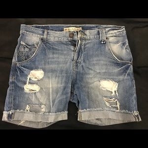 Zara Distressed Boyfriend Jean Shorts sz 10